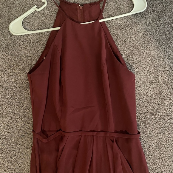 David’s Bridal Maroon Bridesmaid/Formal Dress - Picture 2 of 4